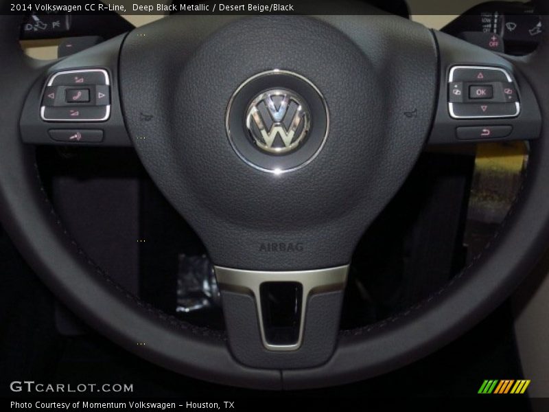 Deep Black Metallic / Desert Beige/Black 2014 Volkswagen CC R-Line