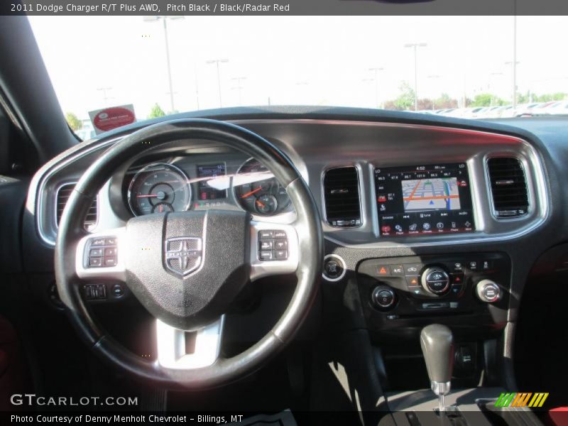Pitch Black / Black/Radar Red 2011 Dodge Charger R/T Plus AWD