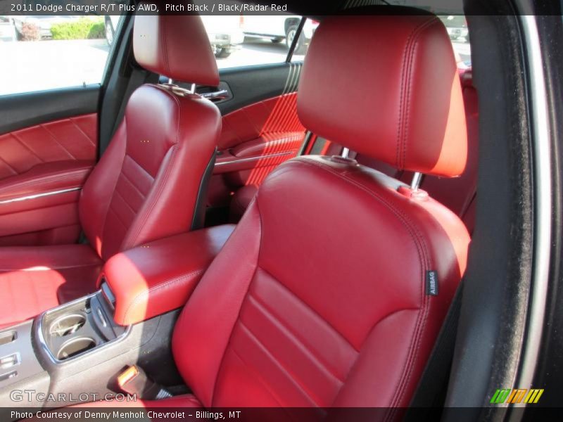 Pitch Black / Black/Radar Red 2011 Dodge Charger R/T Plus AWD