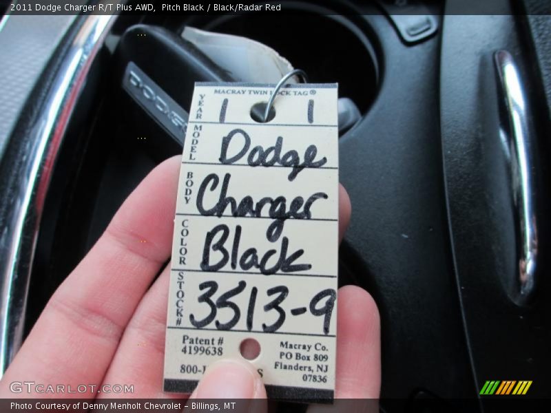 Pitch Black / Black/Radar Red 2011 Dodge Charger R/T Plus AWD