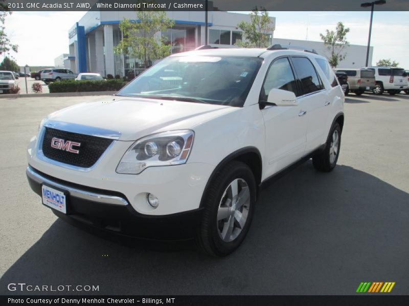 White Diamond Tintcoat / Cashmere 2011 GMC Acadia SLT AWD