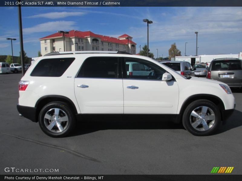 White Diamond Tintcoat / Cashmere 2011 GMC Acadia SLT AWD