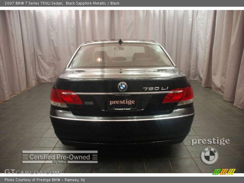 Black Sapphire Metallic / Black 2007 BMW 7 Series 760Li Sedan
