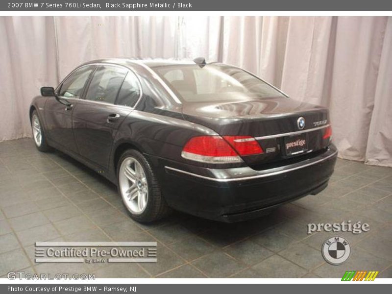 Black Sapphire Metallic / Black 2007 BMW 7 Series 760Li Sedan