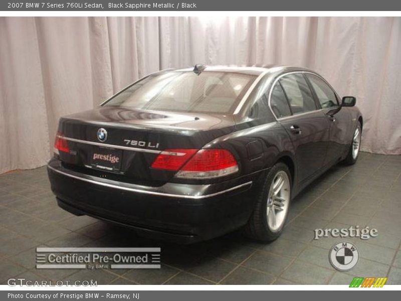 Black Sapphire Metallic / Black 2007 BMW 7 Series 760Li Sedan