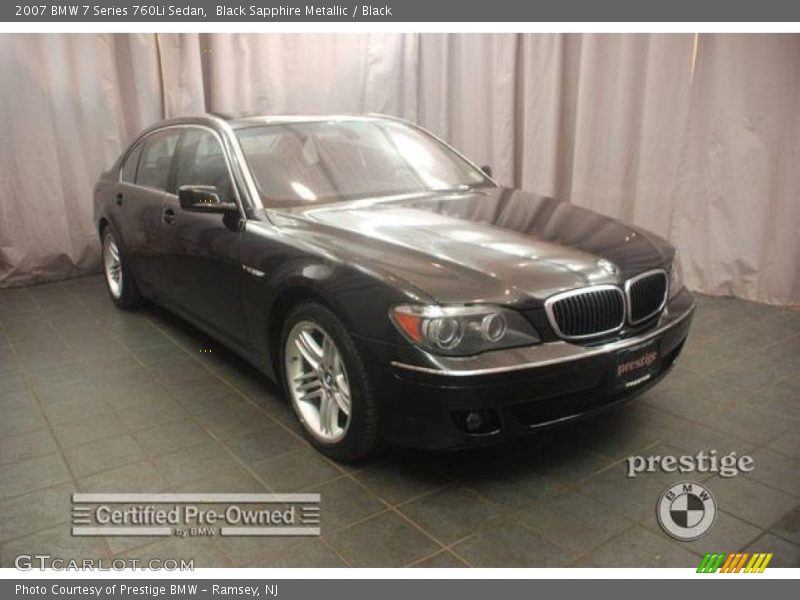 Black Sapphire Metallic / Black 2007 BMW 7 Series 760Li Sedan