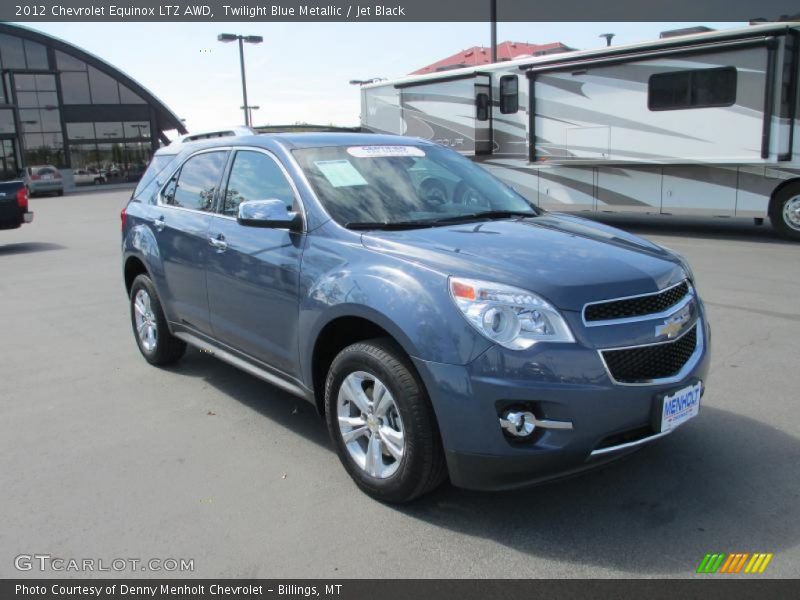 Twilight Blue Metallic / Jet Black 2012 Chevrolet Equinox LTZ AWD