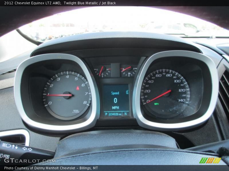 Twilight Blue Metallic / Jet Black 2012 Chevrolet Equinox LTZ AWD