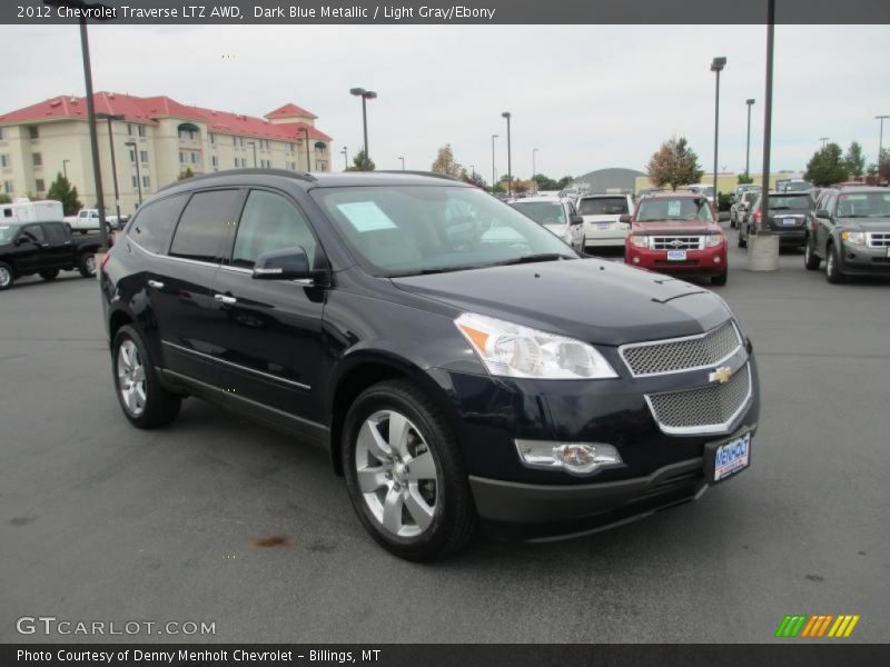 Dark Blue Metallic / Light Gray/Ebony 2012 Chevrolet Traverse LTZ AWD