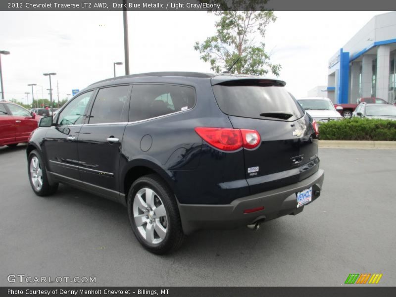 Dark Blue Metallic / Light Gray/Ebony 2012 Chevrolet Traverse LTZ AWD