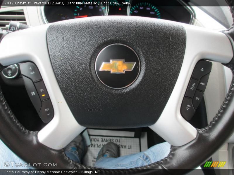 Dark Blue Metallic / Light Gray/Ebony 2012 Chevrolet Traverse LTZ AWD