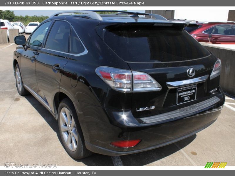 Black Sapphire Pearl / Light Gray/Espresso Birds-Eye Maple 2010 Lexus RX 350