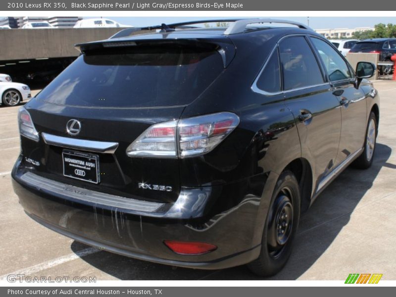 Black Sapphire Pearl / Light Gray/Espresso Birds-Eye Maple 2010 Lexus RX 350