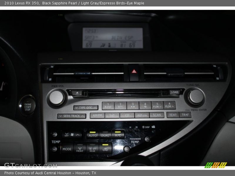 Black Sapphire Pearl / Light Gray/Espresso Birds-Eye Maple 2010 Lexus RX 350