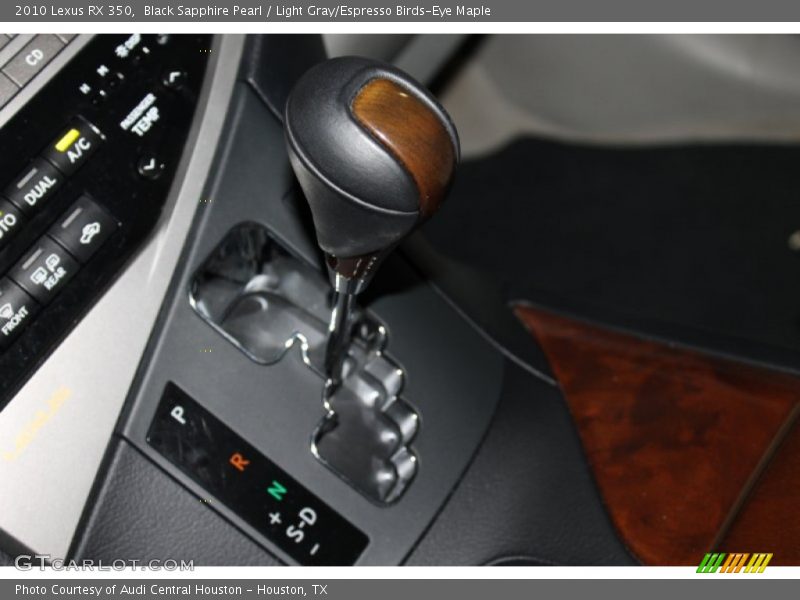 Black Sapphire Pearl / Light Gray/Espresso Birds-Eye Maple 2010 Lexus RX 350