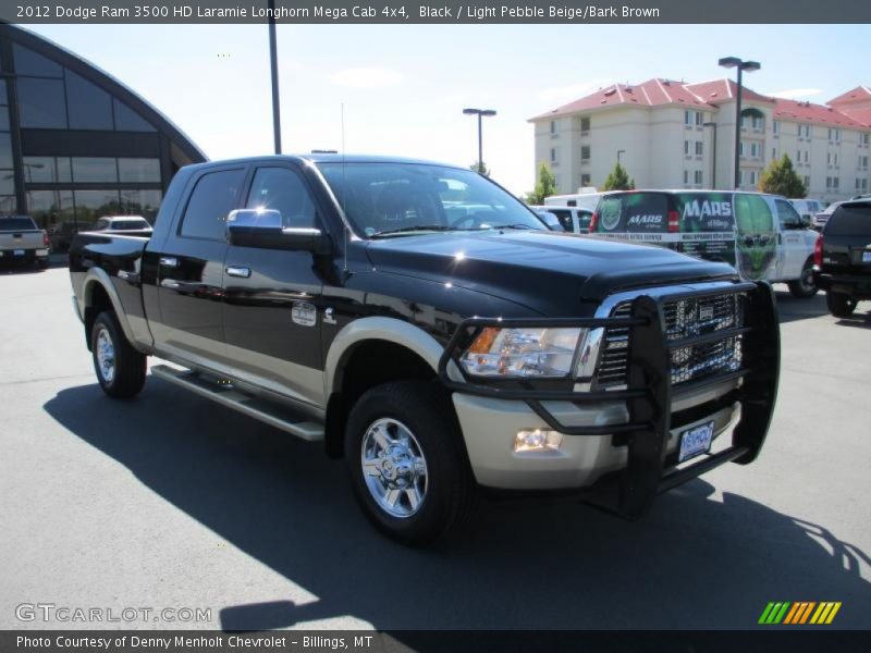 Black / Light Pebble Beige/Bark Brown 2012 Dodge Ram 3500 HD Laramie Longhorn Mega Cab 4x4