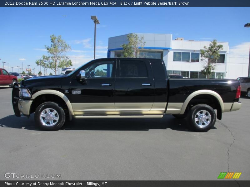 Black / Light Pebble Beige/Bark Brown 2012 Dodge Ram 3500 HD Laramie Longhorn Mega Cab 4x4