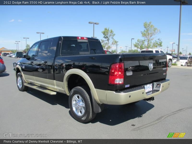 Black / Light Pebble Beige/Bark Brown 2012 Dodge Ram 3500 HD Laramie Longhorn Mega Cab 4x4