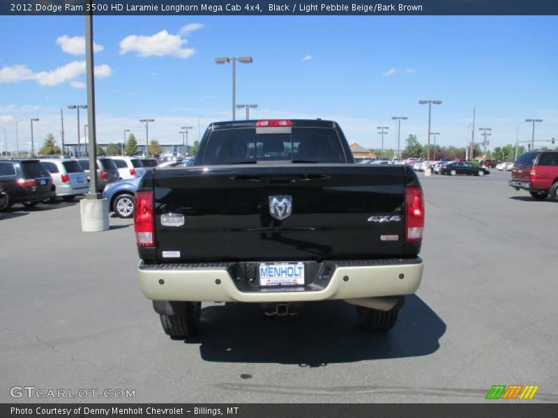Black / Light Pebble Beige/Bark Brown 2012 Dodge Ram 3500 HD Laramie Longhorn Mega Cab 4x4