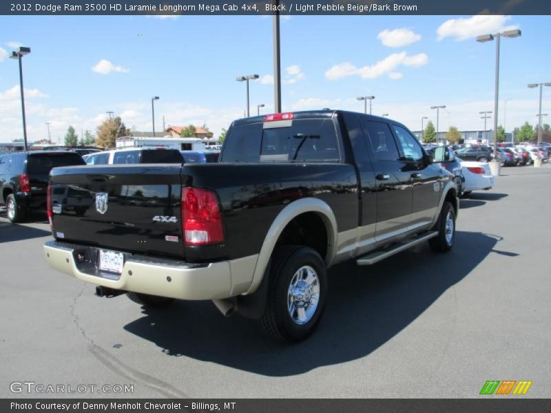 Black / Light Pebble Beige/Bark Brown 2012 Dodge Ram 3500 HD Laramie Longhorn Mega Cab 4x4