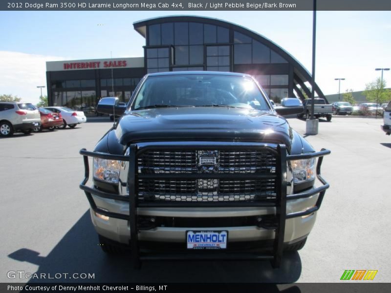 Black / Light Pebble Beige/Bark Brown 2012 Dodge Ram 3500 HD Laramie Longhorn Mega Cab 4x4
