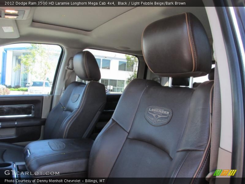 Black / Light Pebble Beige/Bark Brown 2012 Dodge Ram 3500 HD Laramie Longhorn Mega Cab 4x4