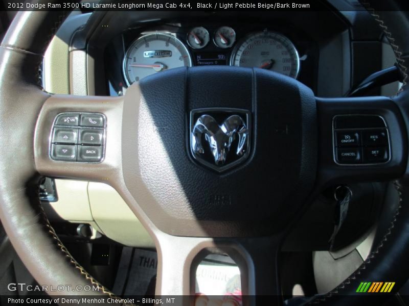 Black / Light Pebble Beige/Bark Brown 2012 Dodge Ram 3500 HD Laramie Longhorn Mega Cab 4x4