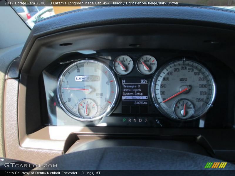 Black / Light Pebble Beige/Bark Brown 2012 Dodge Ram 3500 HD Laramie Longhorn Mega Cab 4x4