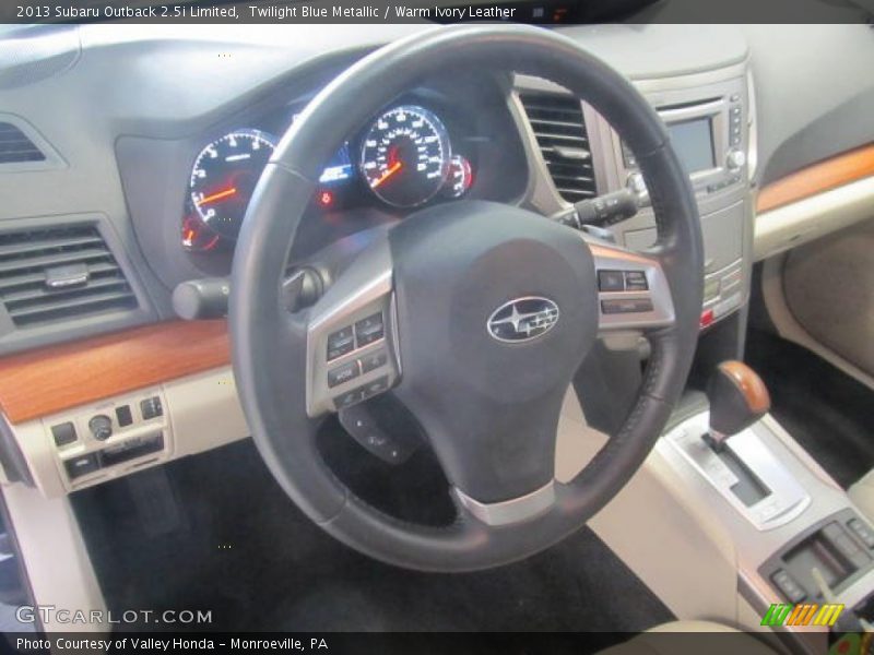 Twilight Blue Metallic / Warm Ivory Leather 2013 Subaru Outback 2.5i Limited