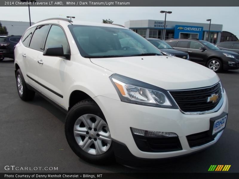 White / Dark Titanium/Light Titanium 2014 Chevrolet Traverse LT AWD