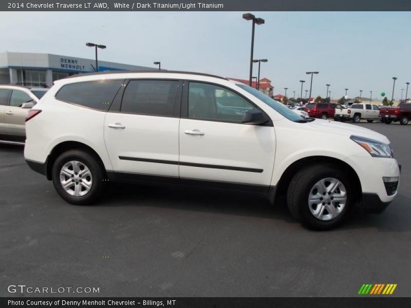 White / Dark Titanium/Light Titanium 2014 Chevrolet Traverse LT AWD
