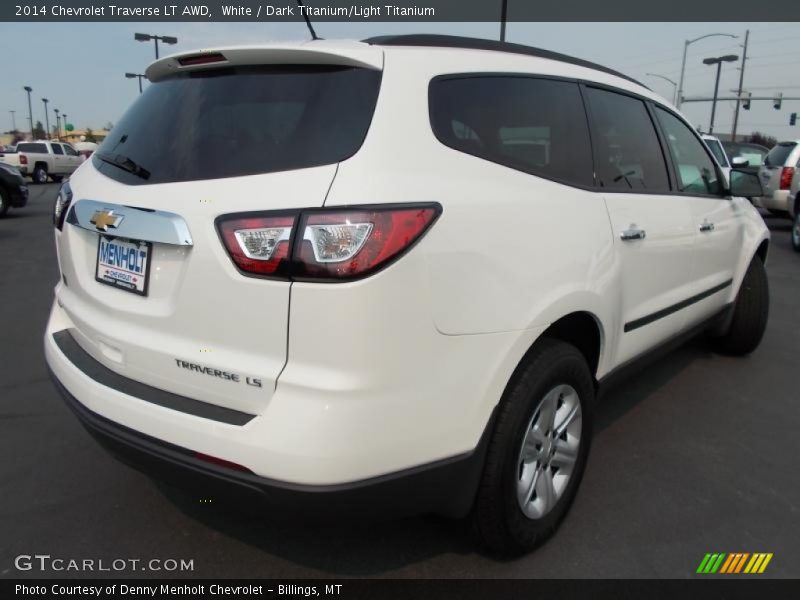 White / Dark Titanium/Light Titanium 2014 Chevrolet Traverse LT AWD