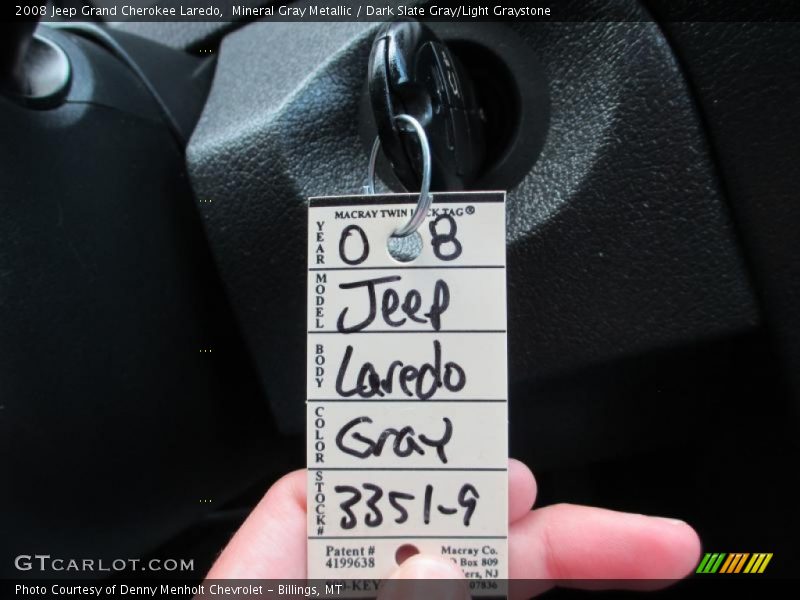 Mineral Gray Metallic / Dark Slate Gray/Light Graystone 2008 Jeep Grand Cherokee Laredo