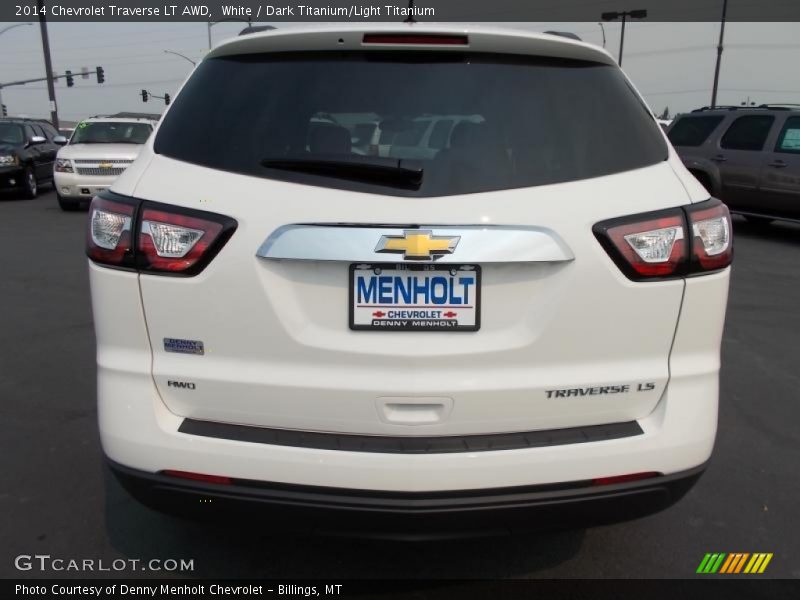White / Dark Titanium/Light Titanium 2014 Chevrolet Traverse LT AWD