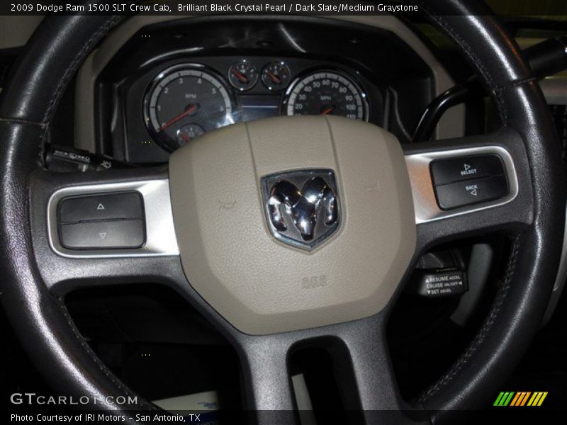 Brilliant Black Crystal Pearl / Dark Slate/Medium Graystone 2009 Dodge Ram 1500 SLT Crew Cab