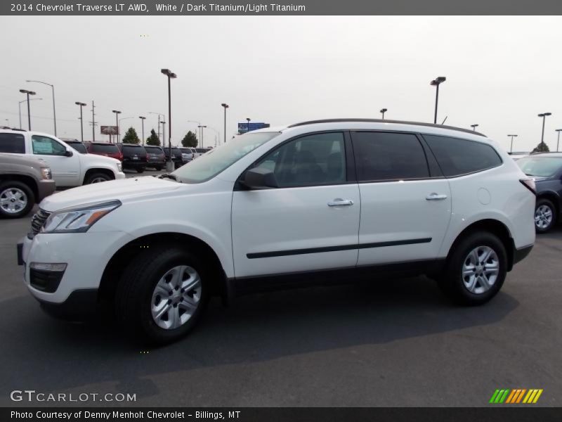 White / Dark Titanium/Light Titanium 2014 Chevrolet Traverse LT AWD