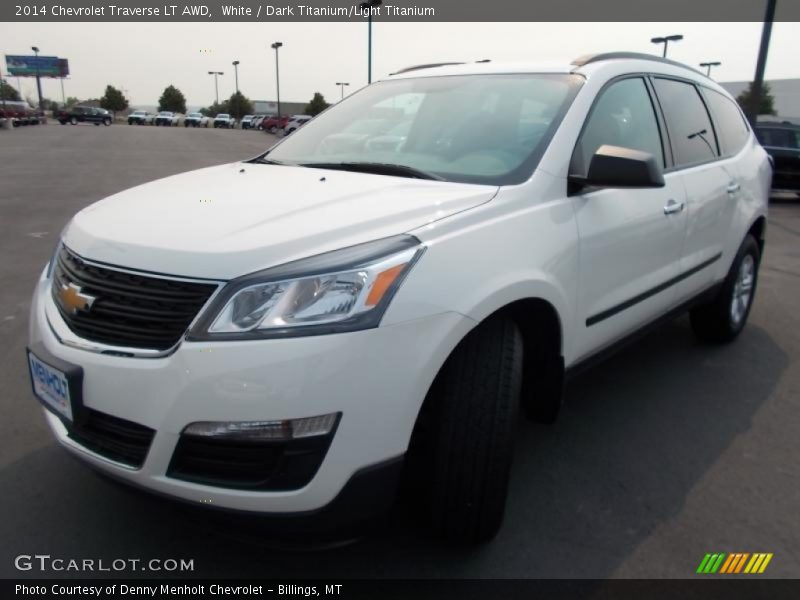 White / Dark Titanium/Light Titanium 2014 Chevrolet Traverse LT AWD