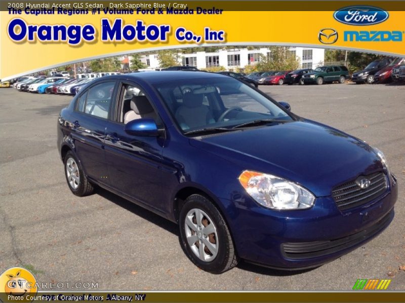 Dark Sapphire Blue / Gray 2008 Hyundai Accent GLS Sedan