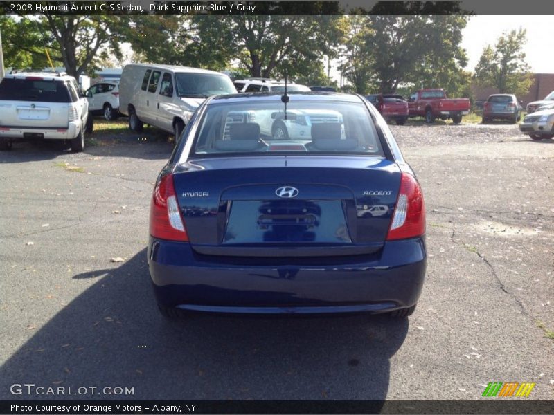 Dark Sapphire Blue / Gray 2008 Hyundai Accent GLS Sedan