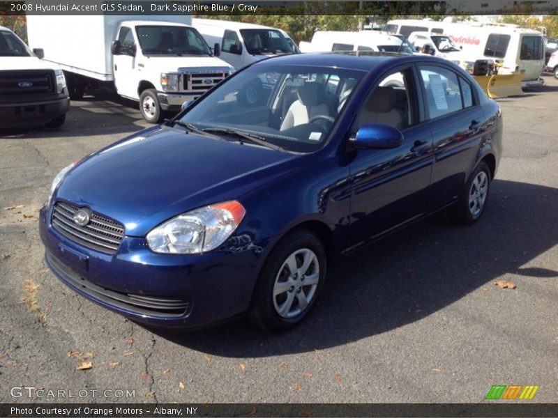 Dark Sapphire Blue / Gray 2008 Hyundai Accent GLS Sedan