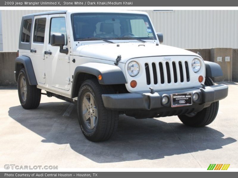 Stone White / Dark Khaki/Medium Khaki 2009 Jeep Wrangler Unlimited X