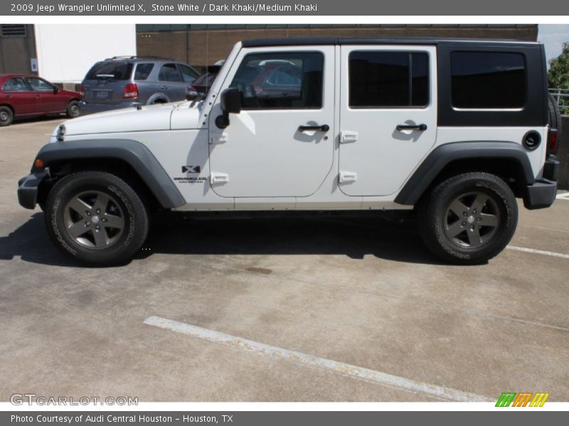 Stone White / Dark Khaki/Medium Khaki 2009 Jeep Wrangler Unlimited X