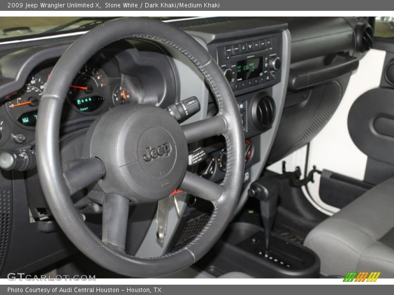 Stone White / Dark Khaki/Medium Khaki 2009 Jeep Wrangler Unlimited X