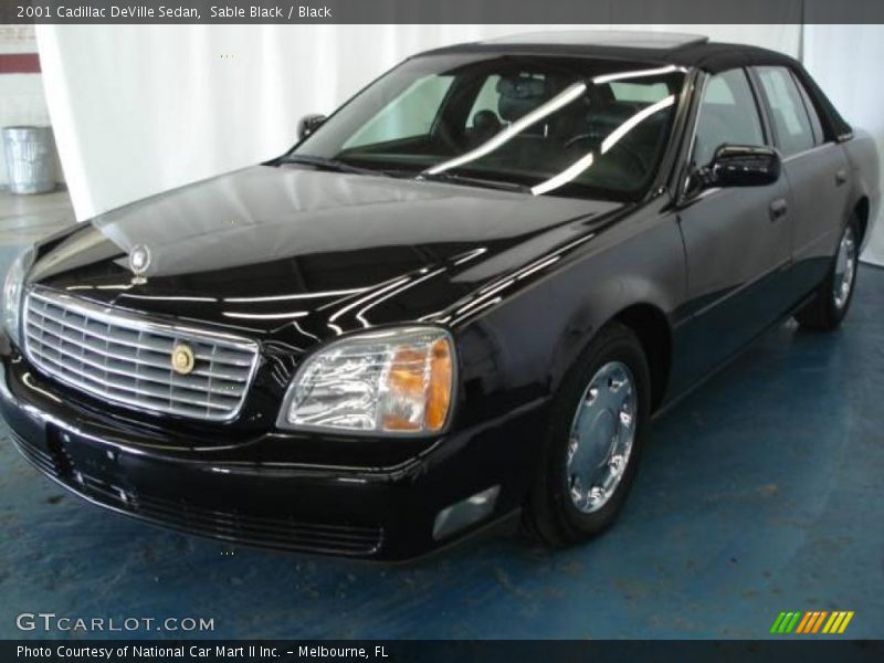 Sable Black / Black 2001 Cadillac DeVille Sedan
