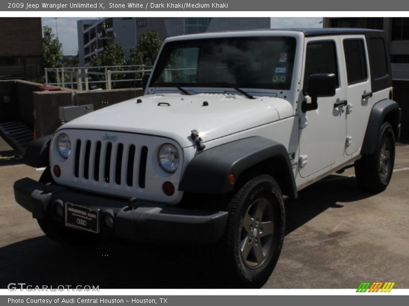 Stone White / Dark Khaki/Medium Khaki 2009 Jeep Wrangler Unlimited X