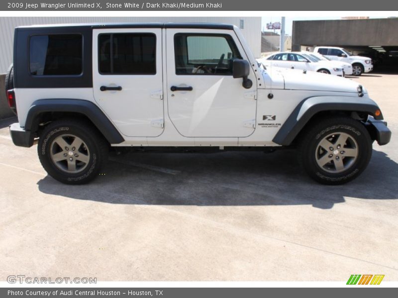 Stone White / Dark Khaki/Medium Khaki 2009 Jeep Wrangler Unlimited X
