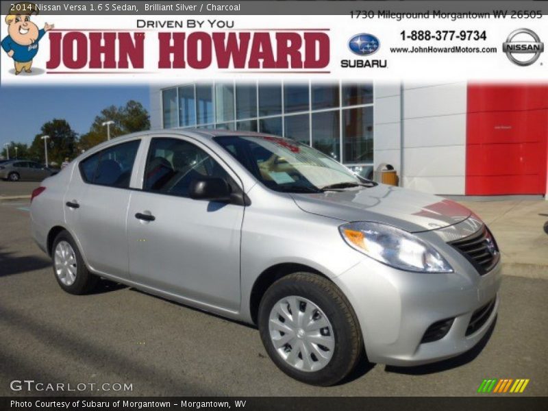 Brilliant Silver / Charcoal 2014 Nissan Versa 1.6 S Sedan