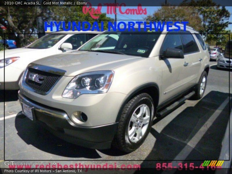 Gold Mist Metallic / Ebony 2010 GMC Acadia SL