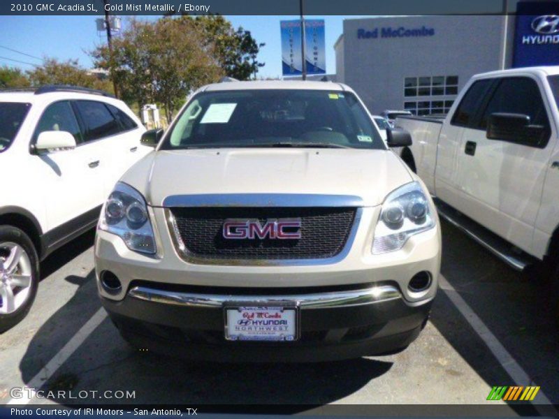 Gold Mist Metallic / Ebony 2010 GMC Acadia SL