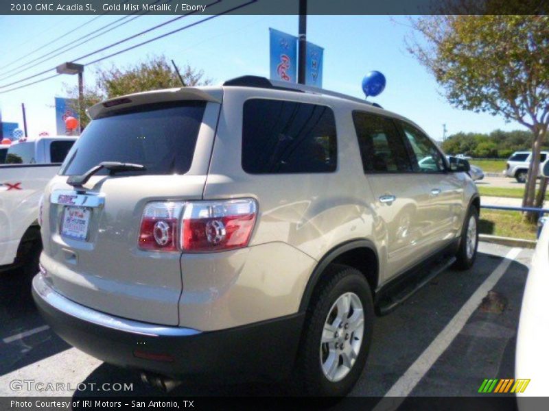 Gold Mist Metallic / Ebony 2010 GMC Acadia SL